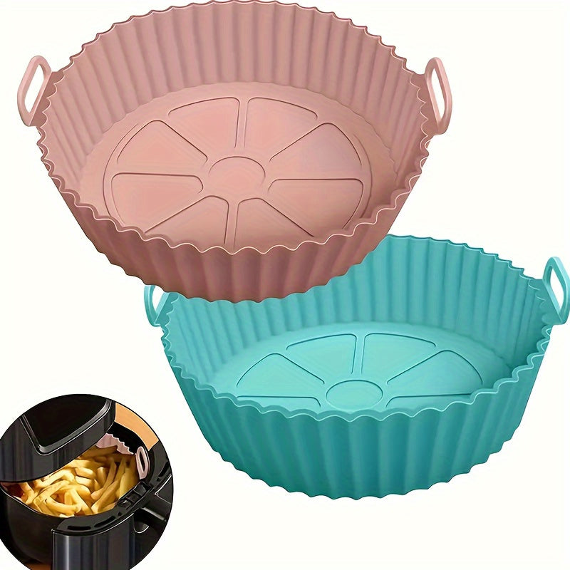 Revestimiento de silicona para freidora - antiadherente, reutilizable, cesta redonda para alimentos, compatible con la mayoría de modelos, ideal para el hogar, cocina, patio, no requiere electricidad