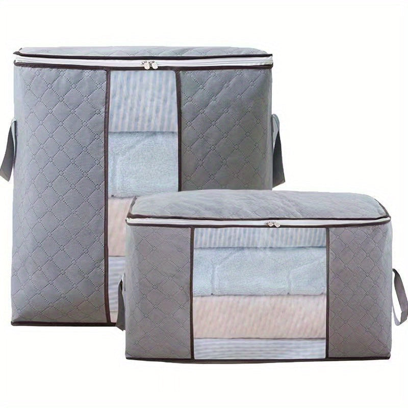 Bolsa de almacenamiento de gran capacidad con bolsillo interior, para ropa y edredones, plegable, con asa reforzada, cremallera resistente, adecuada para guardar ropa, edredones, mantas, sábanas, etc., Almacenamiento debajo de la cama