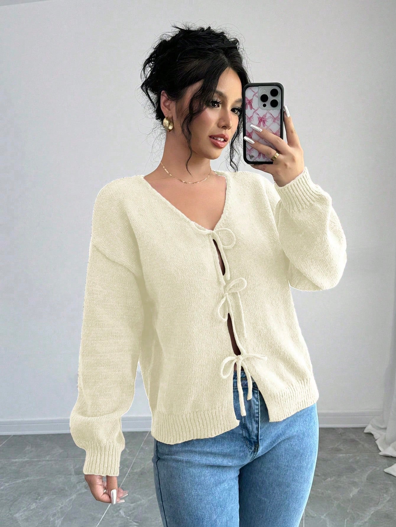 Prive chaqueta de punto con cremallera de unicolor informal, versatil para otono/invierno