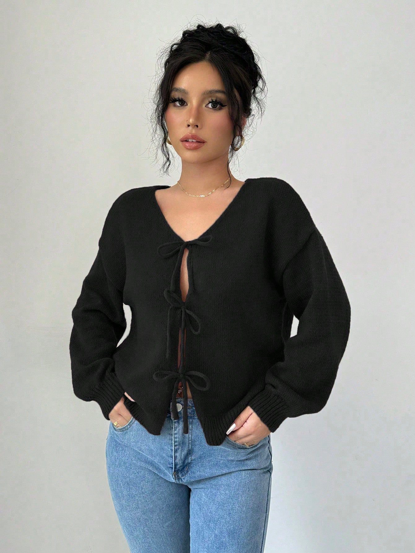 Prive chaqueta de punto con cremallera de unicolor informal, versatil para otono/invierno