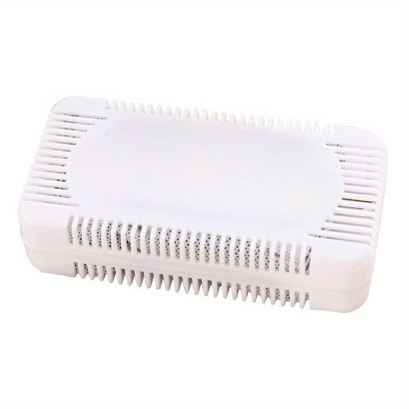 Desodorante de carbón activado natural y sin fragancia - Contenedor rectangular de plástico con tapa plegable, perfecto para congeladores, refrigeradores, cajas de almuerzo y más - Reutilizable, sellado en vacío, eliminación de olores | Estética moderna