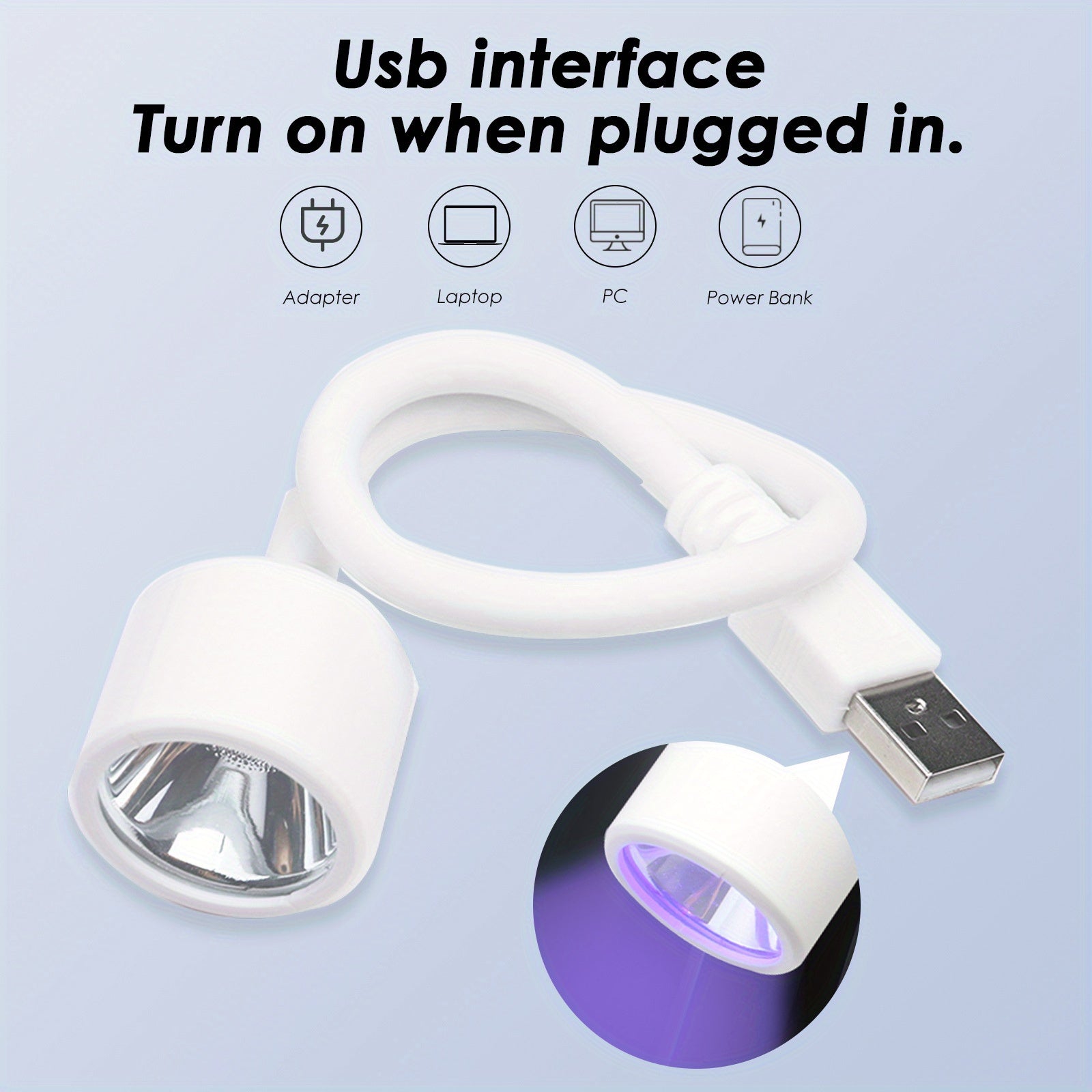 Secador de uñas mini con luz LED - Lámpara de curado de gel de secado de esmalte de uñas USB plegable, diseño compacto plegable para manos y uñas de los pies, herramienta de uñas portátil para uso doméstico y profesional, kit de manicura y pedicura