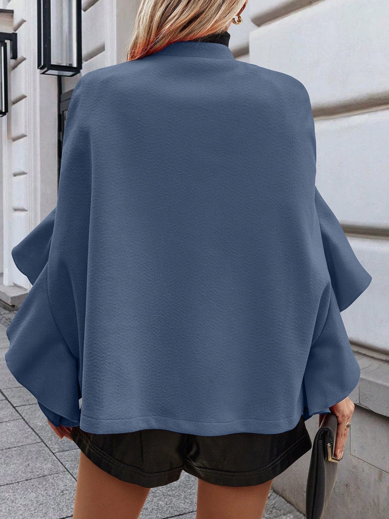 Clasi sueter de lana minimalista de unicolor con botones al frente y manga larga para mujer, uso casual diario