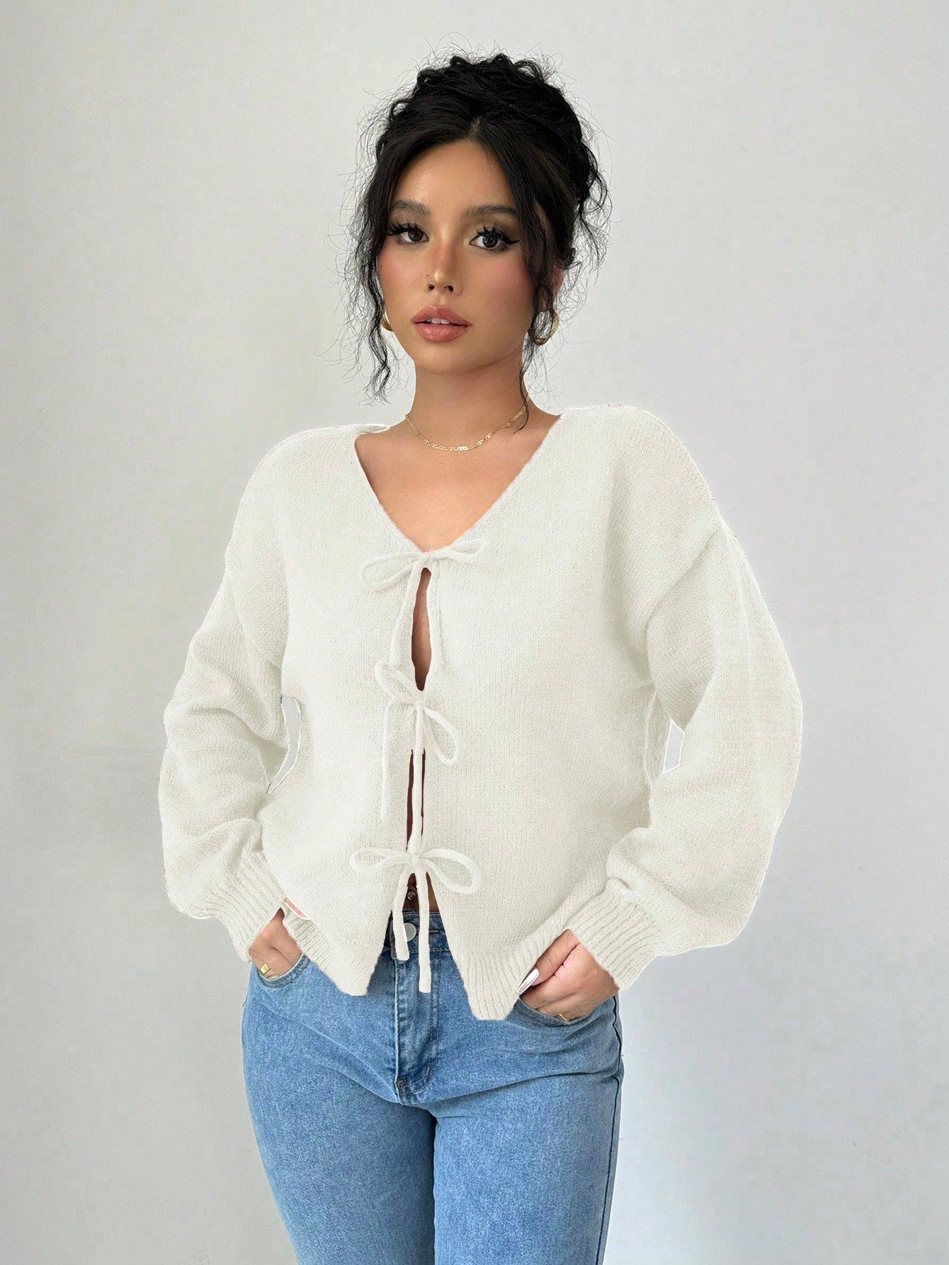 Prive chaqueta de punto con cremallera de unicolor informal, versatil para otono/invierno