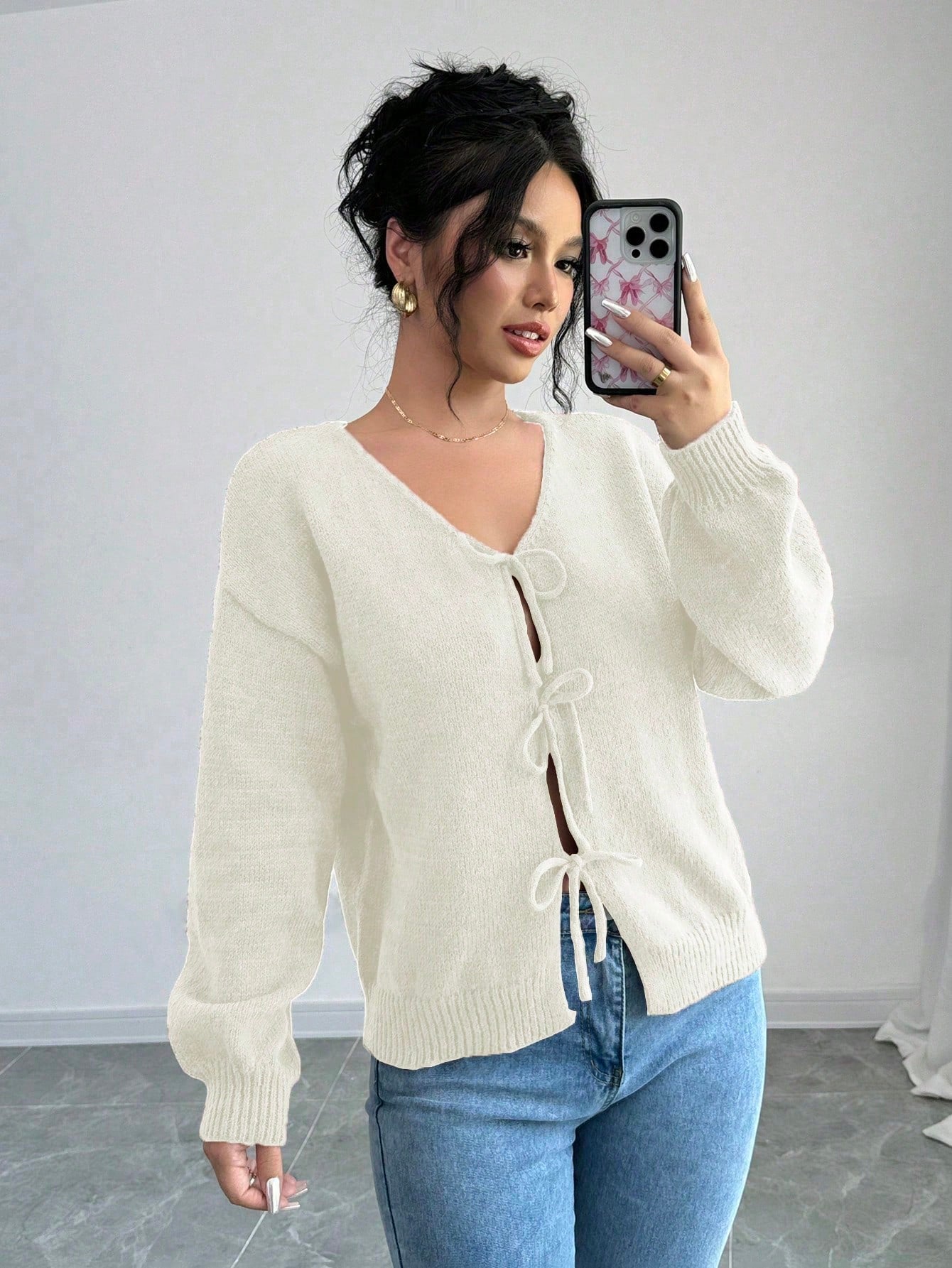 Prive chaqueta de punto con cremallera de unicolor informal, versatil para otono/invierno