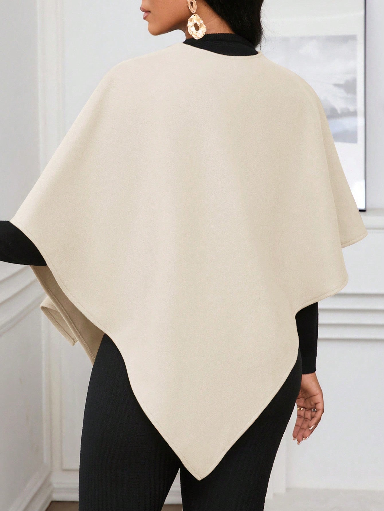 Lady poncho para mujer con diseno de drapeado en la cintura y lazo