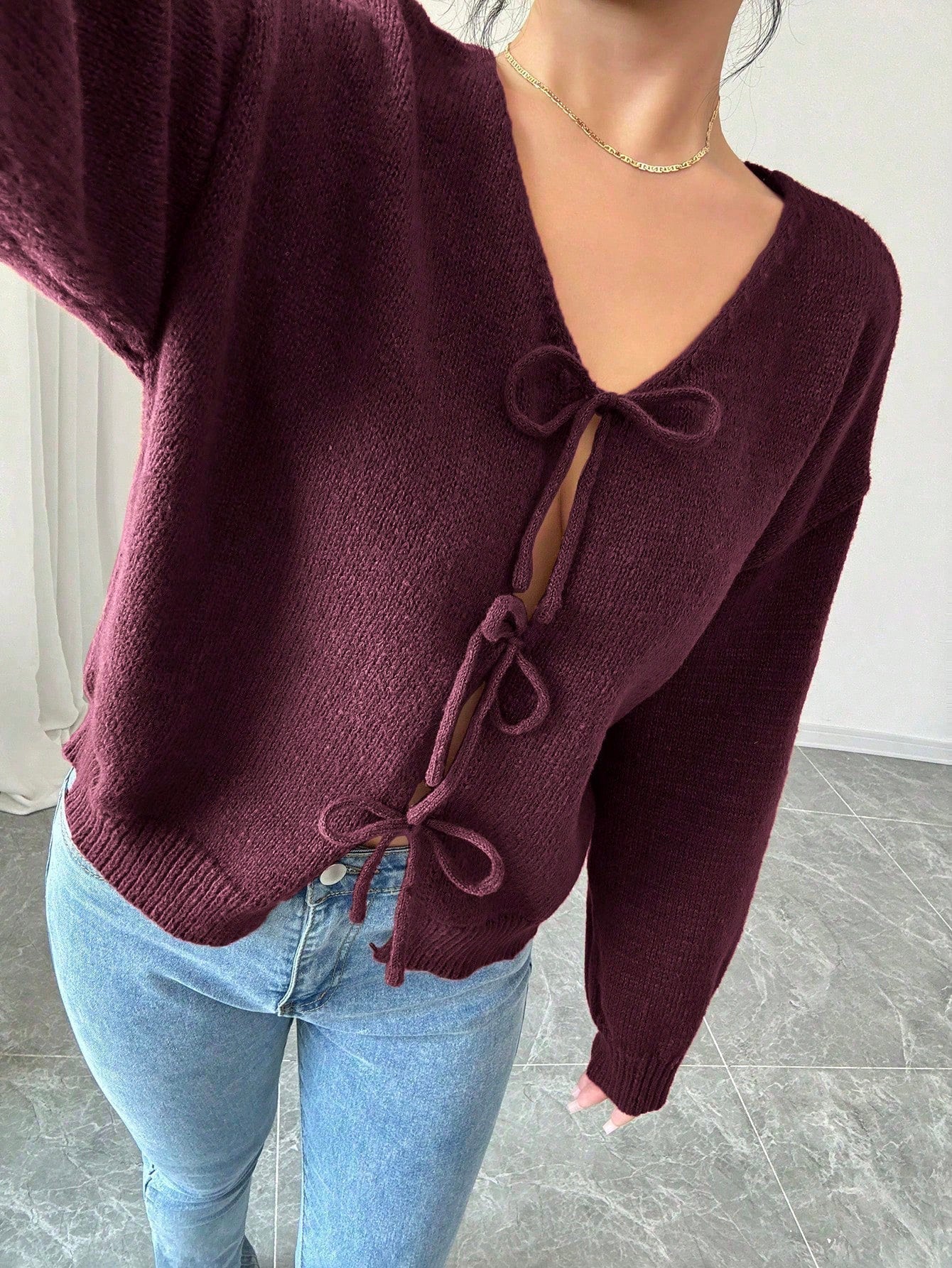 Prive chaqueta de punto con cremallera de unicolor informal, versatil para otono/invierno