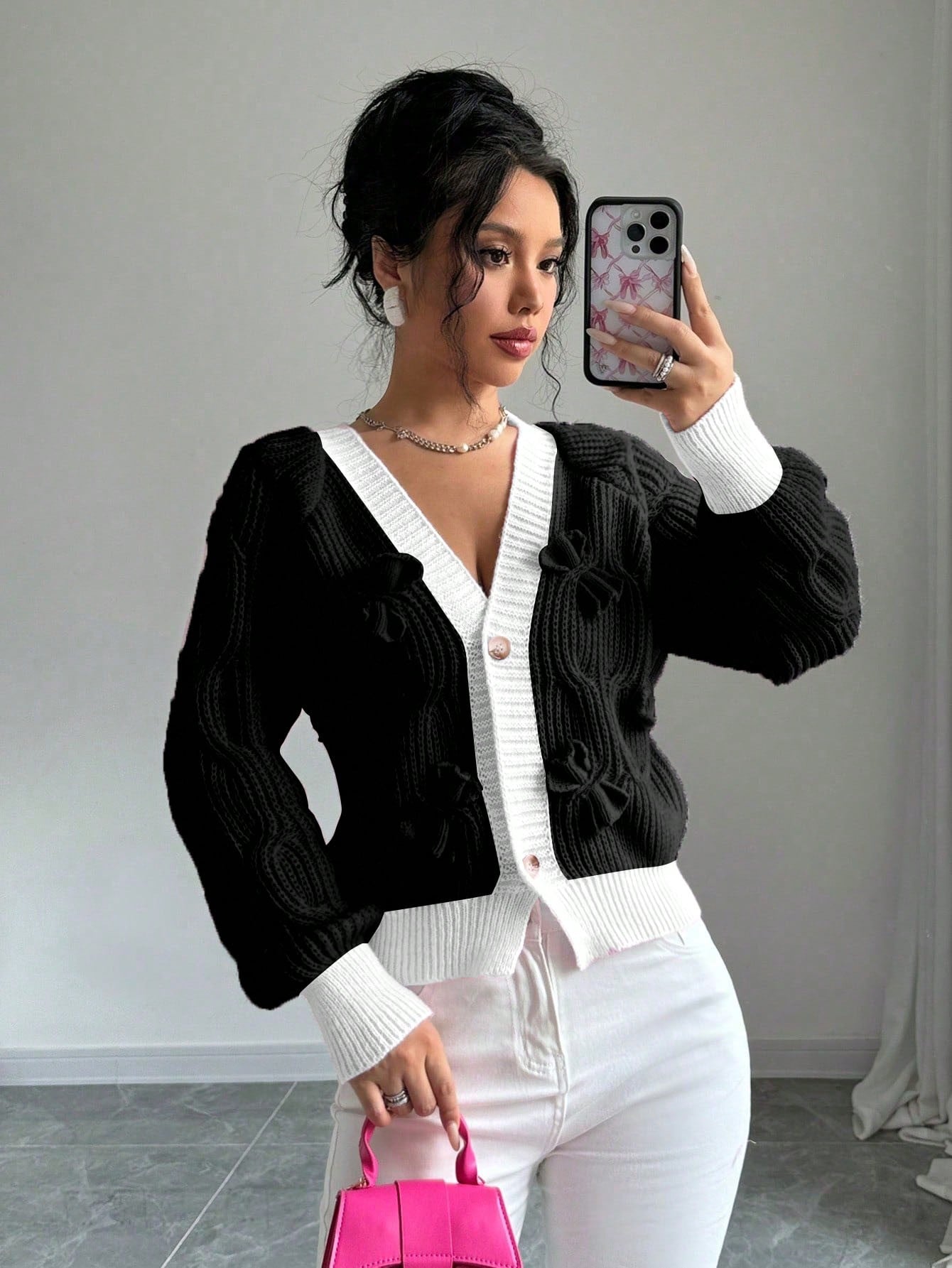 Elenzya chaqueta casual de mujer de unicolor con decoracion de mono, para otono/invierno