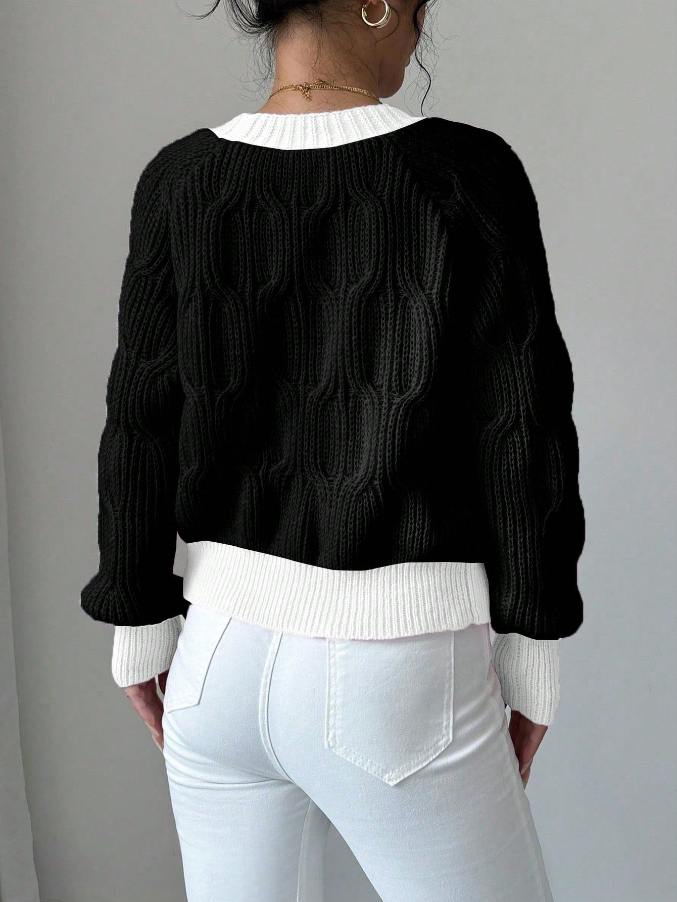 Elenzya chaqueta casual de mujer de unicolor con decoracion de mono, para otono/invierno
