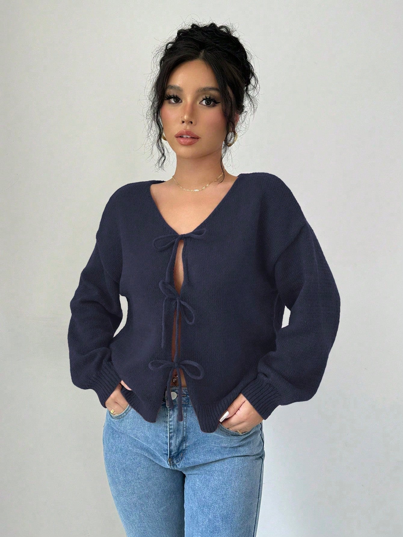 Prive chaqueta de punto con cremallera de unicolor informal, versatil para otono/invierno