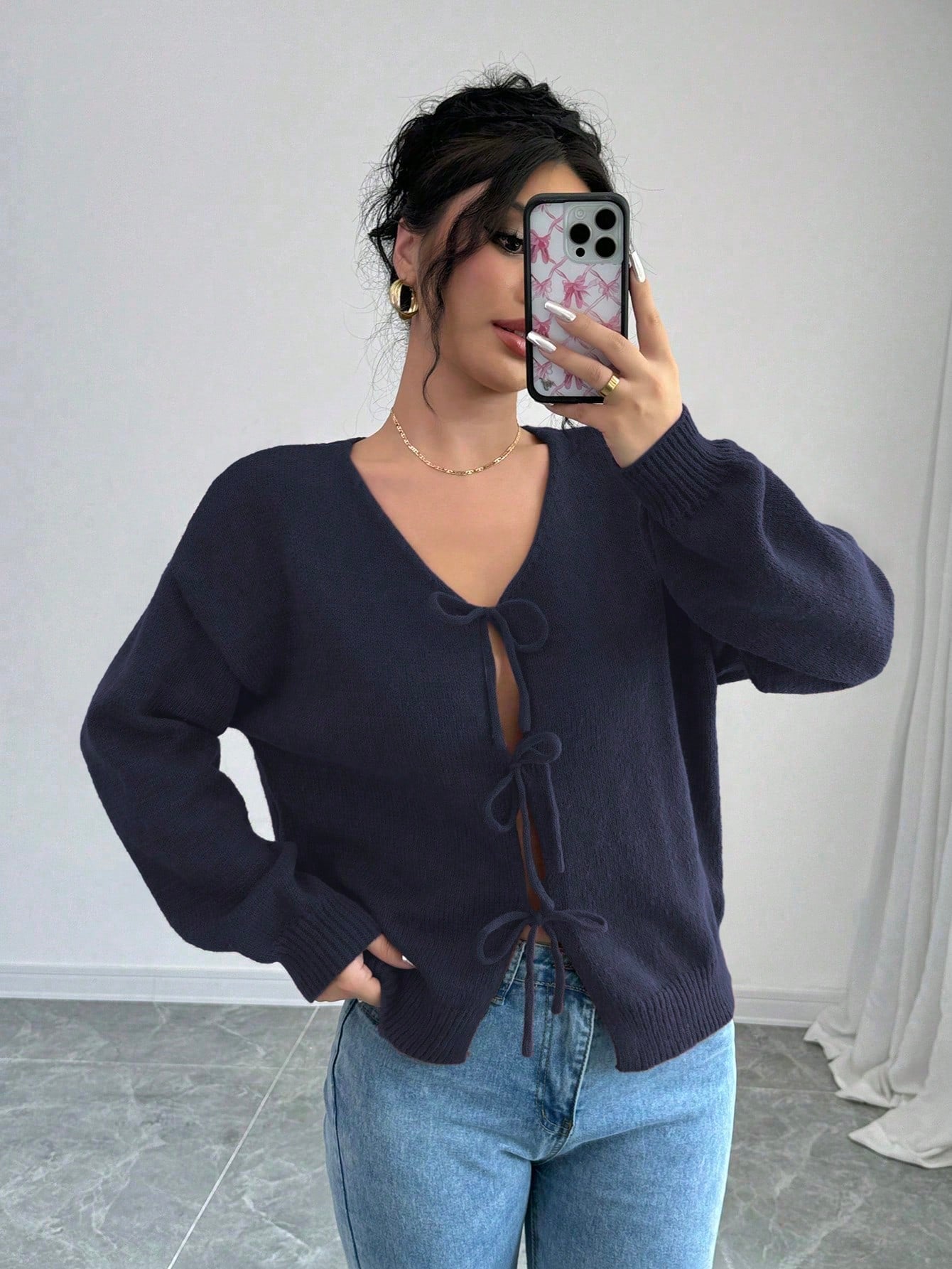 Prive chaqueta de punto con cremallera de unicolor informal, versatil para otono/invierno