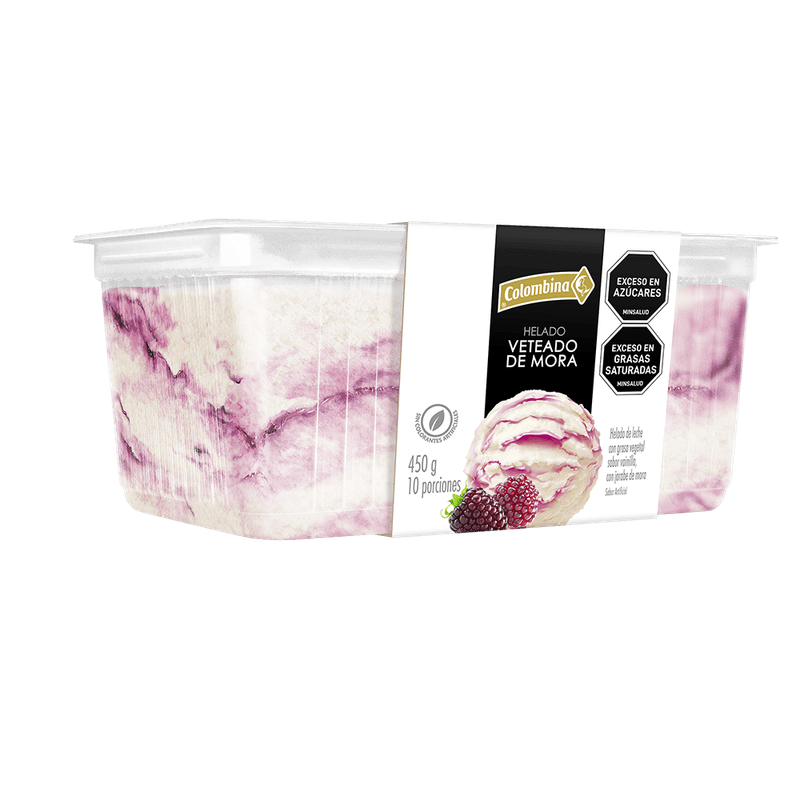 HELADO COLOMBINA 450G CUBETA VETEADO MOR