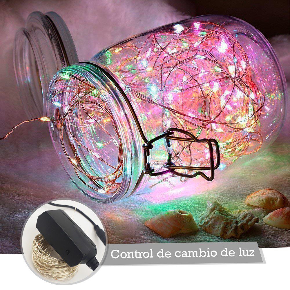 Luces Micro Led Alambre X100 Sumergibles Control Cambio Luz Multicolor 8323