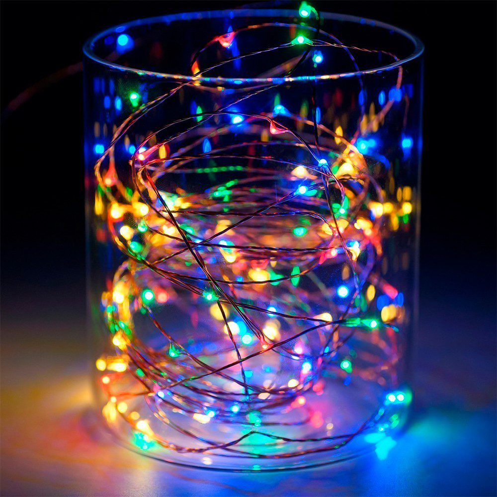 Luces Micro Led Alambre X100 Sumergibles Control Cambio Luz Multicolor 8323