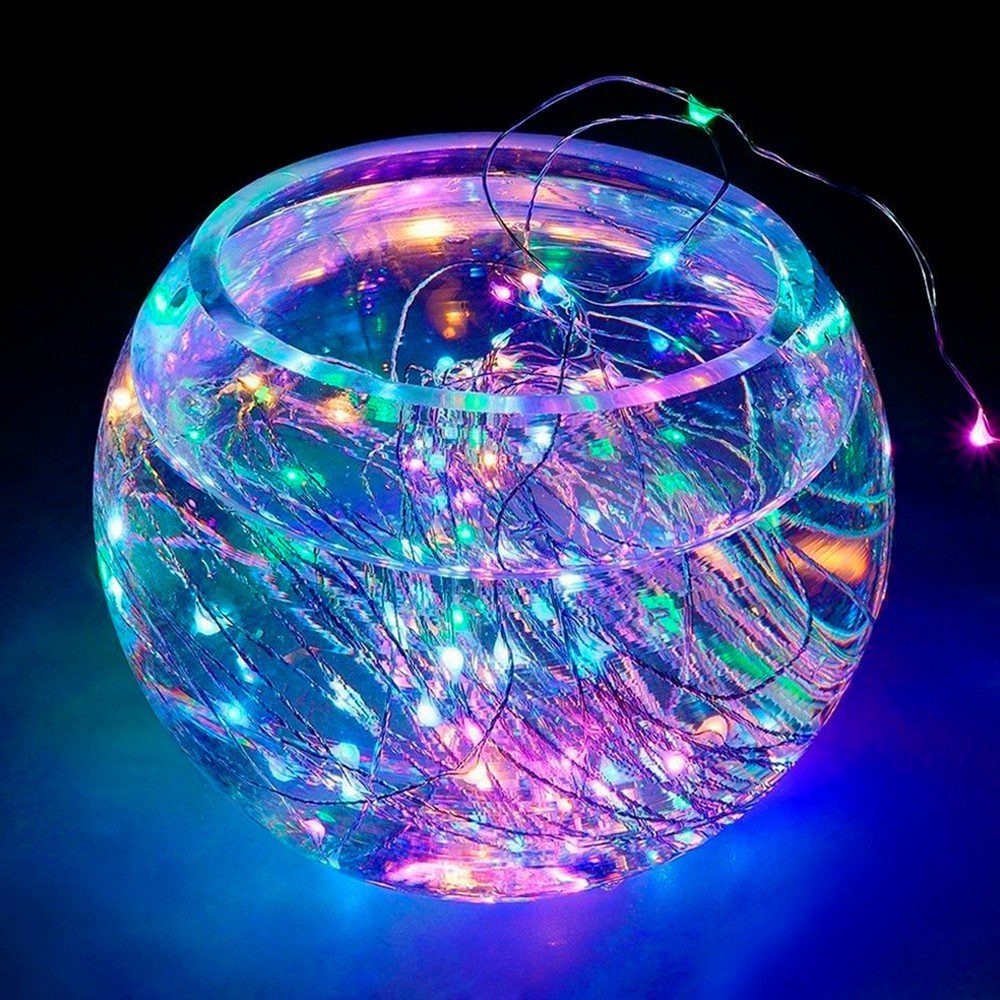 Luces Micro Led Alambre X100 Sumergibles Control Cambio Luz Multicolor 8323