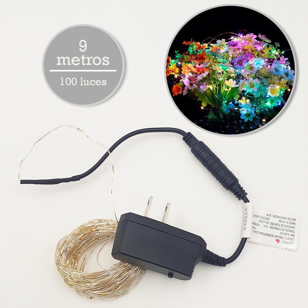 Luces Micro Led Alambre X100 Sumergibles Control Cambio Luz Multicolor 8323