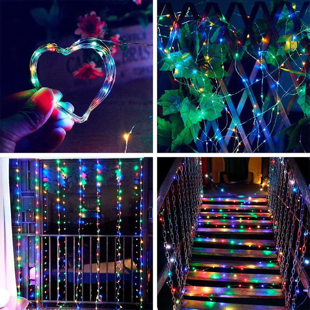 Luces Micro Led Alambre X100 Sumergibles Control Cambio Luz Multicolor 8323