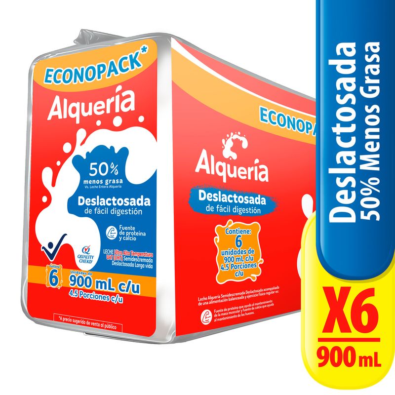 LECHE ALQUERIA 6U 900ML DESLACTOSADA