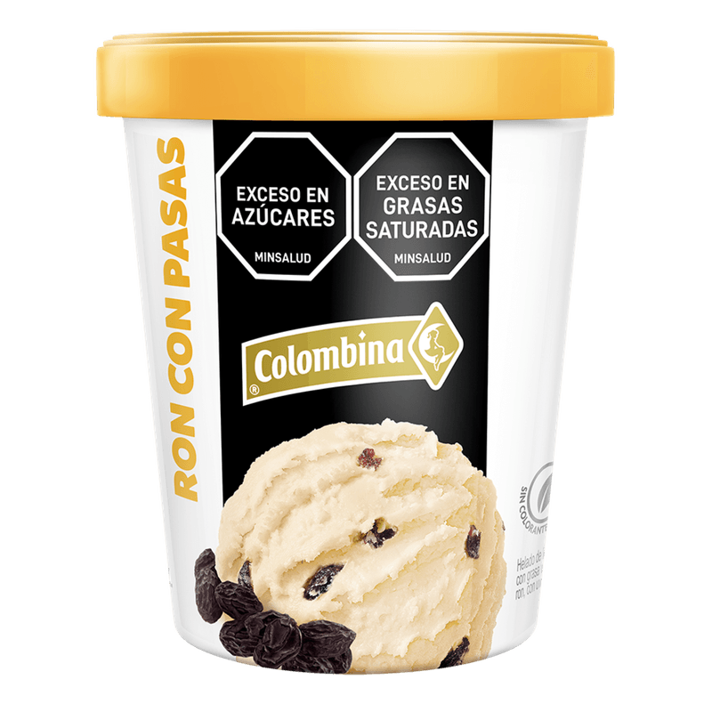 HELADO COLOMBINA 300G RON PASAS