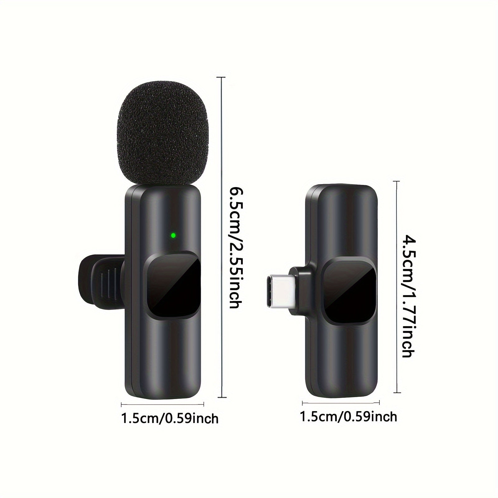 Micrófono inalámbrico profesional de solapa para teléfonos inteligentes USB-C, computadoras portátiles, para grabación de audio y video, juegos en vivo, entrevistas y vlogs.