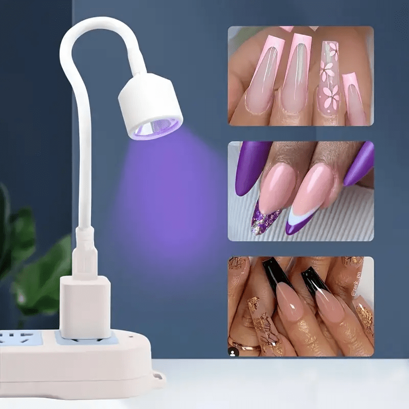 1pc/2pcs Luz Flexible para Secar Gel de Uñas Mini, Secador Plástico con USB, Herramienta de Manicura sin Aroma para Mujeres, Sin Batería ni Adaptador Incluido