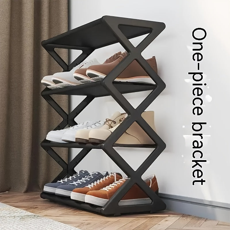 1 estante para zapatos de múltiples niveles que ahorra espacio, fácil de montar sin herramientas. Diseño portátil y resistente, ideal para armarios, garajes, autocaravanas y dormitorios - almacenamiento de calzado sin necesidad de ensamblaje