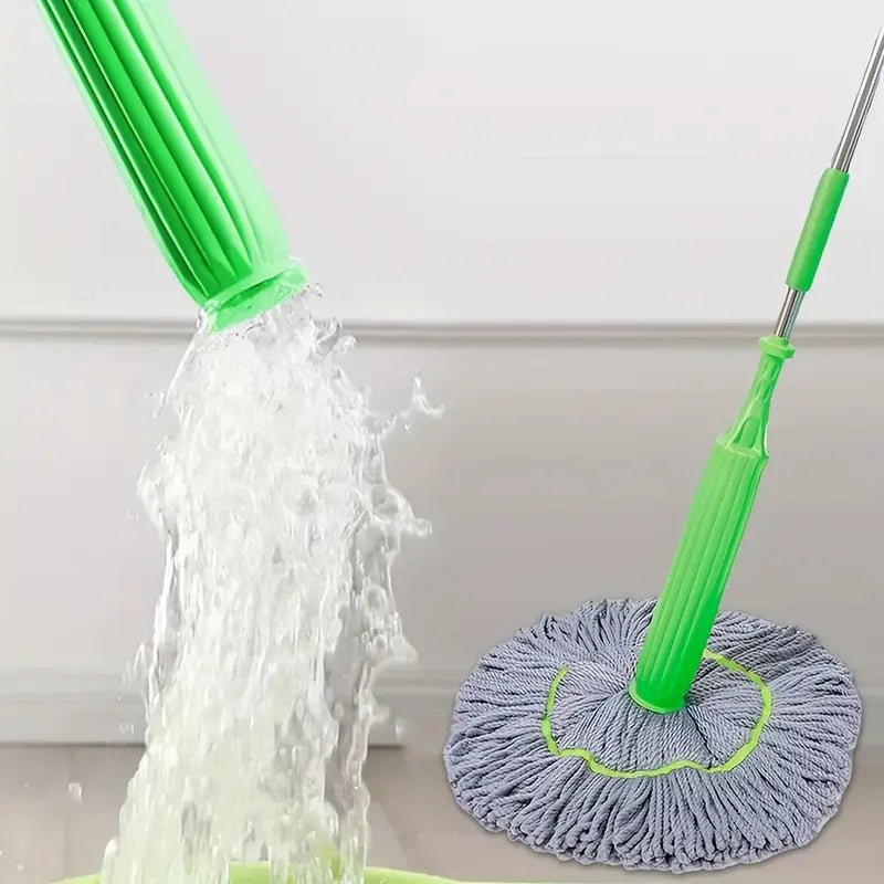 2 en 1 Mopa Giratoria - Secado Rápido y Sin Manos, Cubo de Doble Uso con Diseño Ahorrador de Espacio para Baño, Cocina, Sala o Dormitorio - Ideal para Suelos de Madera, Azulejos y Alfombras