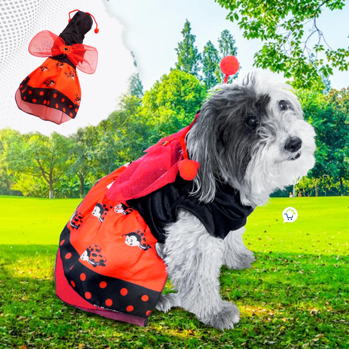 Disfraz Mariquita Perro Gato Mascotas Halloween GD01M2