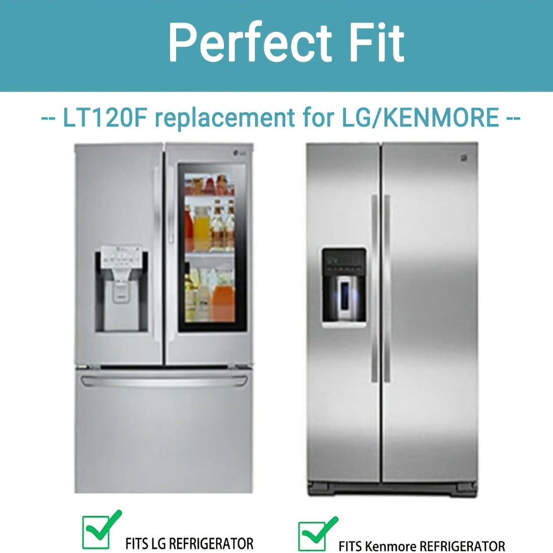 4/6pcs Filtro de Aire de Repuesto para Refrigerador LT120F Compatible con LG Kenmore Elite Reemplazo 46-9918, 469918, 9918, ADQ73214402, ADQ73214403, ADQ73214404, ADQ73334008 LMXS30776S HF17