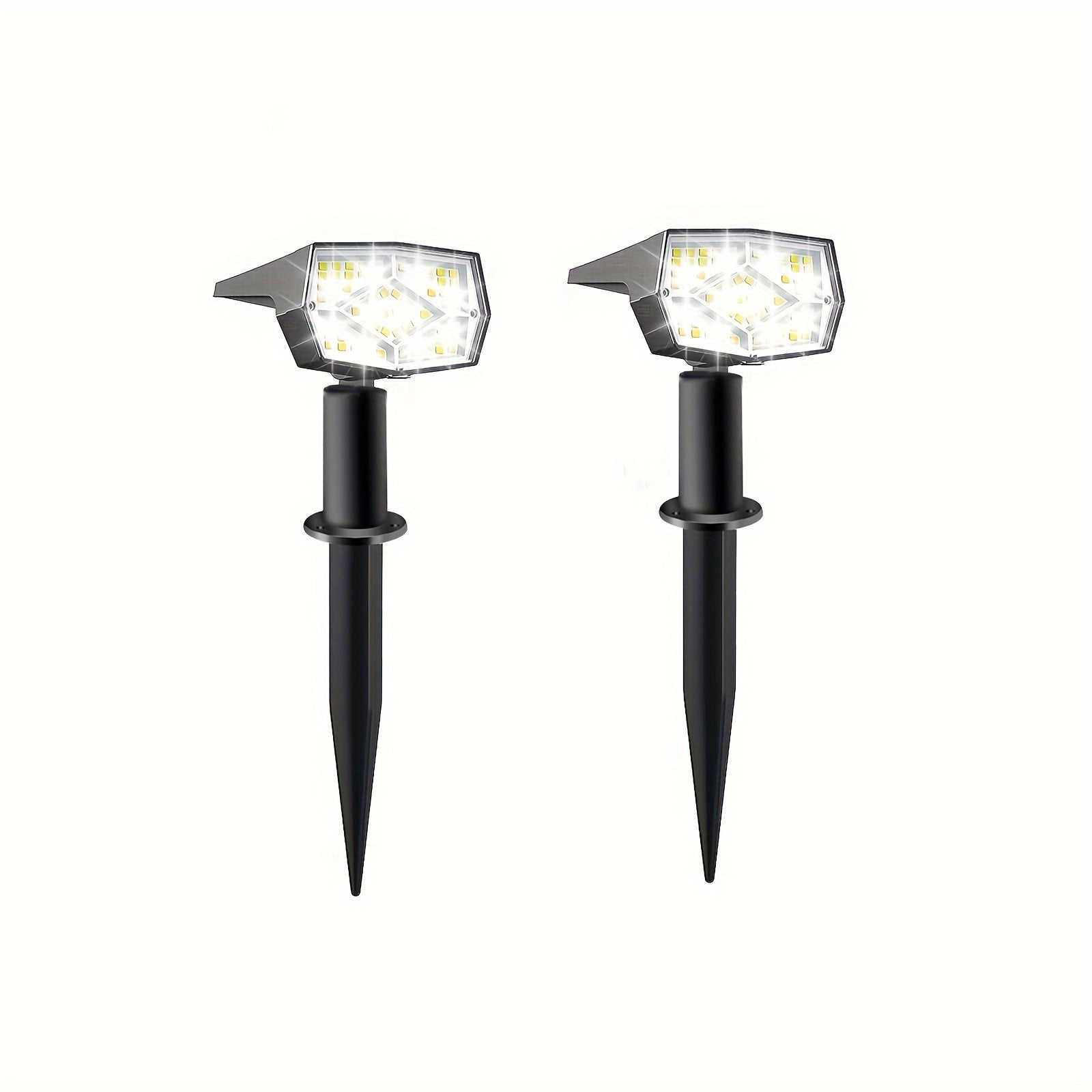 2pcs/4pcs/6pcs Focos Solares para Exteriores, 64 LED Luz Blanca Fría y Cálida con 3 Modos de Iluminación, Focos de Paisaje Ajustables de ABS para Jardín, Patio y Camino, Alimentados por Energía Solar y Resistentes al Clima, Luces Solares para Exteriores
