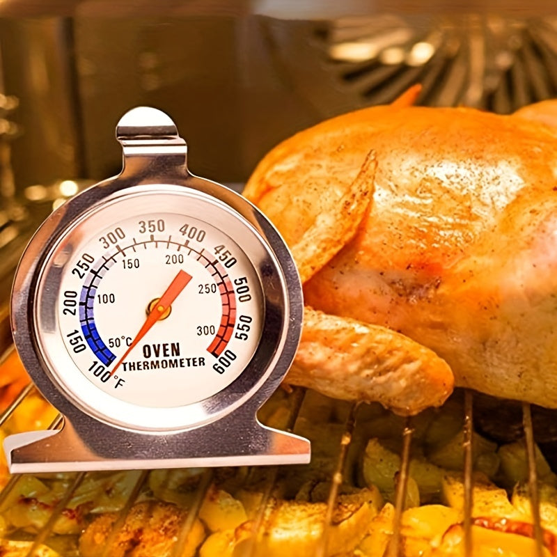 Termómetro De Horno De Acero Inoxidable Para Horno Eléctrico/de Gas, Termómetro Para Ahumador De Parrilla De Cocina De Lectura Instantánea Con Esfera De 2 Pulgadas (50-300 °C/100-600 °F)