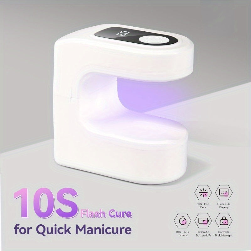 Lámpara de manicura cuadrada para dulces - Adecuada para uñas de gel, LED, carga USB, ajuste dual portátil, lámpara de secado, uso dual en casa y salón, función de doble temporización de secado rápido, herramienta de manicura moderna | Lámpara decorativa