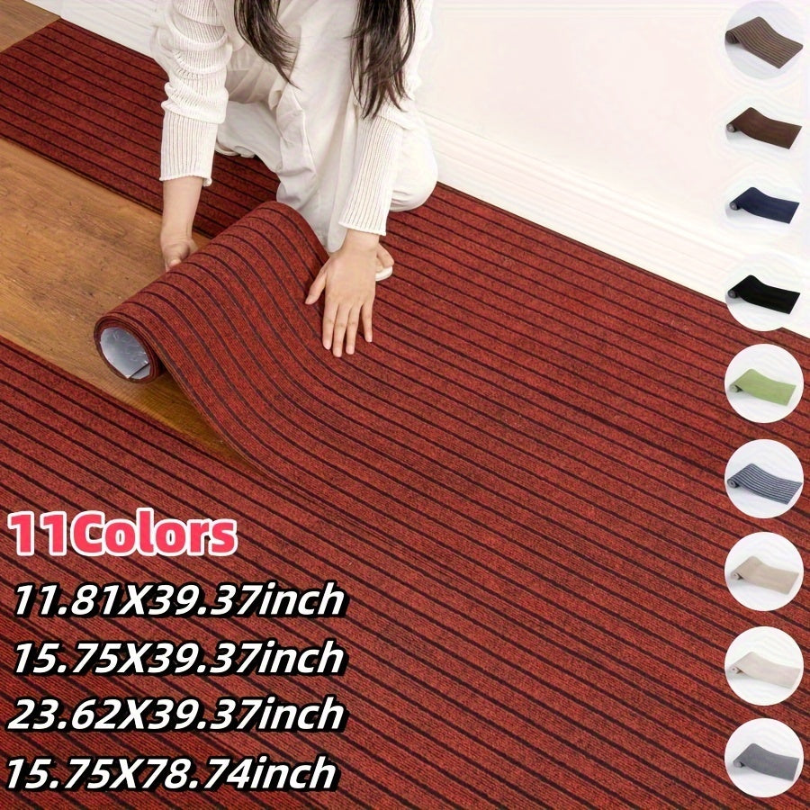Rollo de alfombrilla autoadhesiva, disponible en 5 tamaños diferentes, se puede cortar libremente para proyectos DIY, adecuado para uso doméstico, comercial, baños, alfombras de puerta, alfombras de escaleras y alfombras para mascotas, versión de 5 mm de