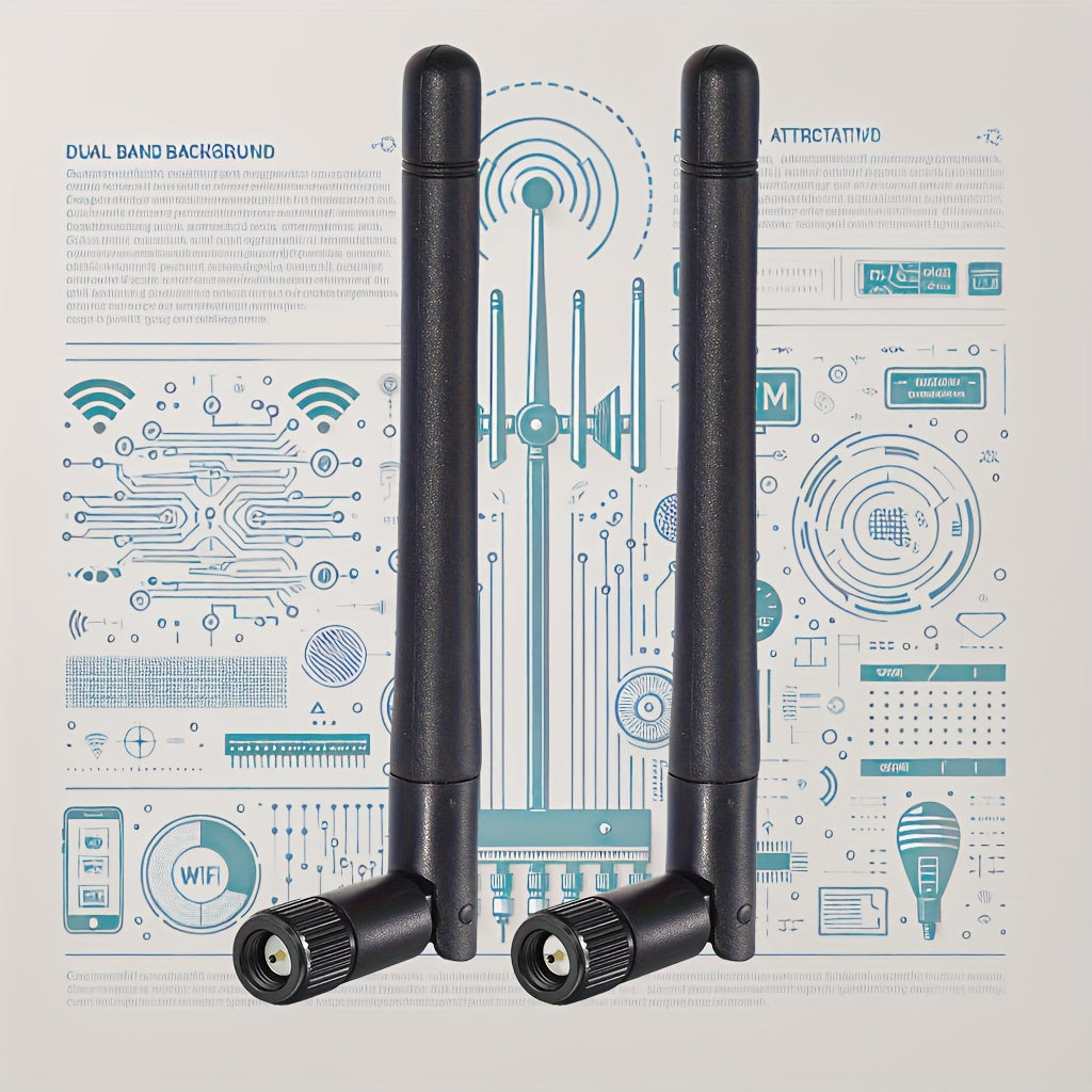 2 piezas de antenas MIMO de doble banda de 3dBi, conector macho SMA con pin, chapado en oro, para enrutador, tarjeta de red, adaptador USB, cámara IP de seguridad, videovigilancia y monitor