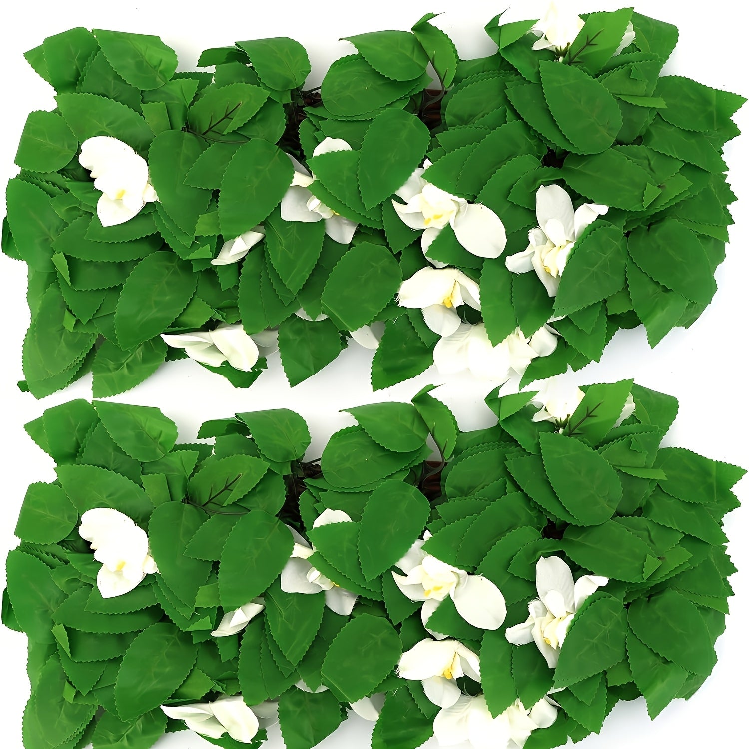 Cerco de privacidad artificial expandible con hiedra y orquídeas, diseño realista de follaje y flores, cerca de plástico resistente para jardín exterior, decoración de bodas, patio y jardín, sin necesidad de electricidad, fácil instalación, cerco decorat