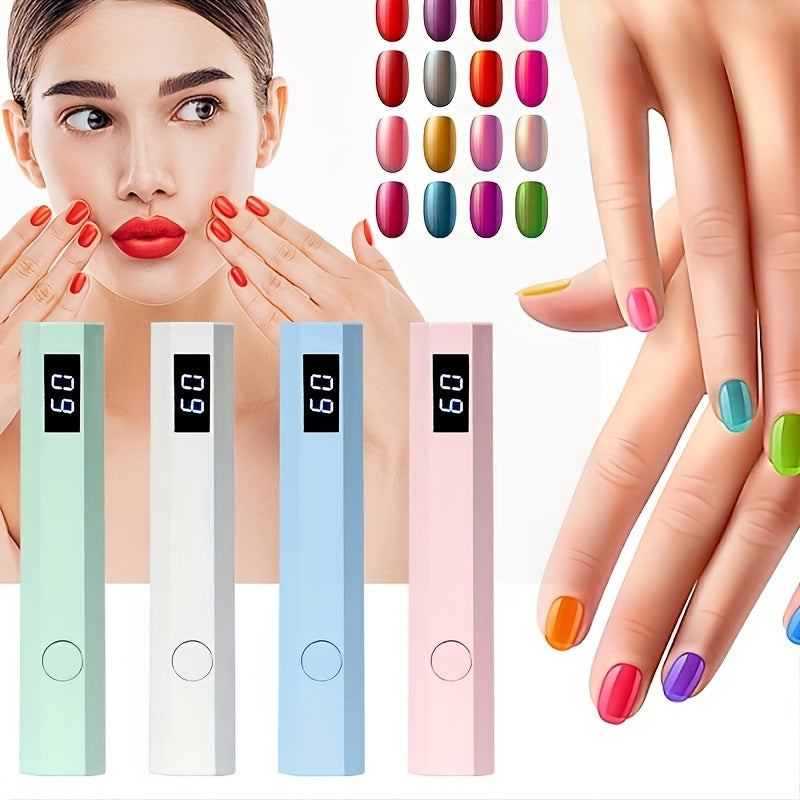 Linterna para Uñas - Rápida, pantalla digital LED, portátil de alta potencia para esmalte en gel, adecuada para uso doméstico y salón, fácil de usar, duradera y segura