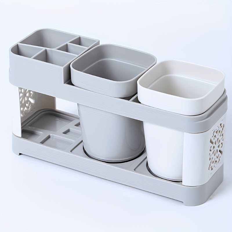 Juego de Portacepillos y Portapasta de Dientes con Diseño Chic y Drenaje - Ideal para la Organización del Baño, Decoración del Hogar