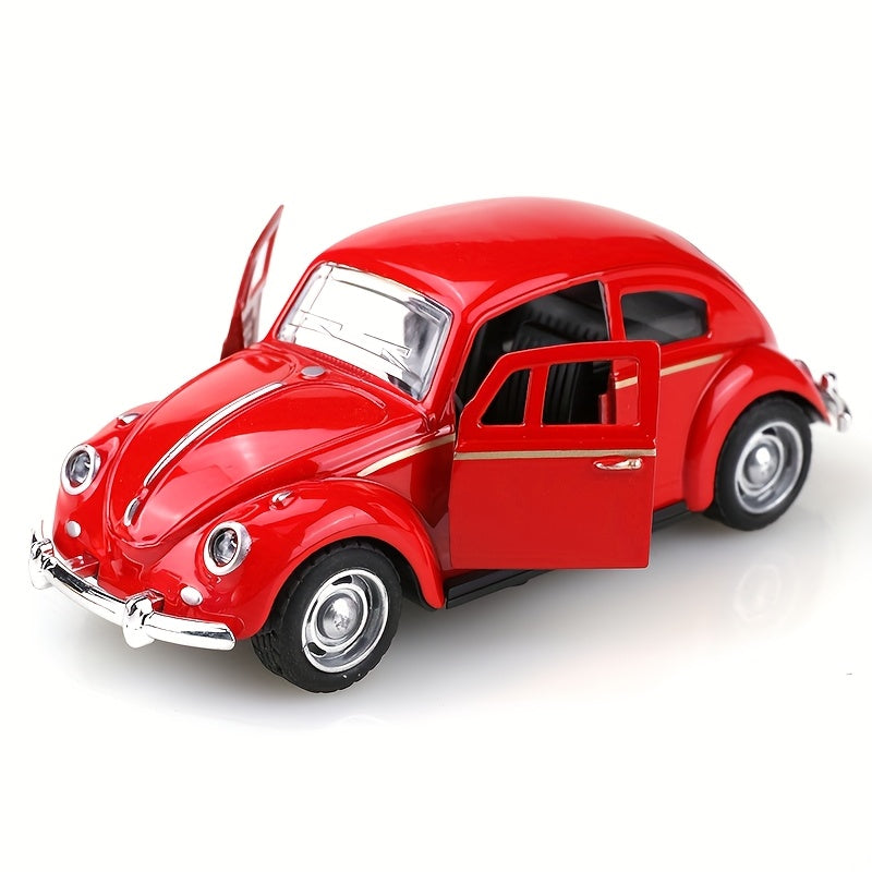 Modelo de coche de metal fundido a escala 1:38 - Clásico vintage rojo con puertas abiertas y vista interior, juguete coleccionable para adultos, regalo perfecto para cumpleaños, Día del Padre o fiestas, decoración de coches, diseño retro de coches, artes