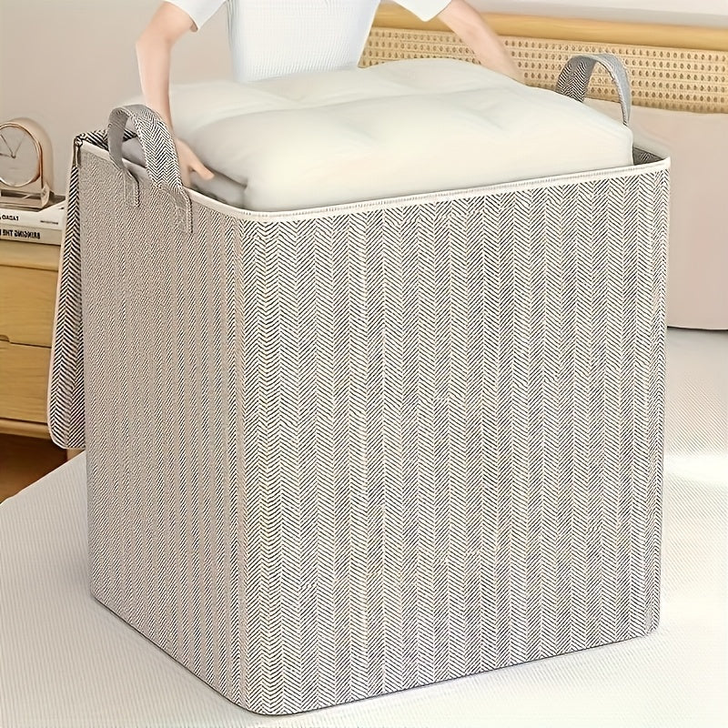 Caja de almacenamiento de espiga extra grande con tapa, multifuncional, duradera, organizador de ahorro de espacio para ropa, mantas, ropa de cama, ideal para la organización del hogar, armario, dormitorio, adecuado para cestas, cajas y contenedores
