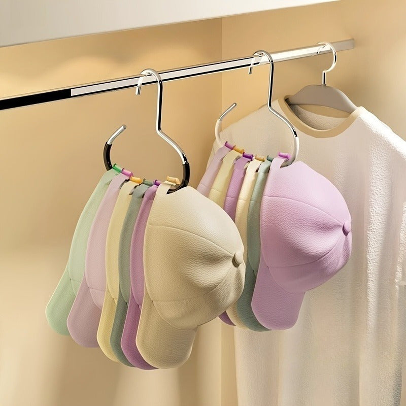 Soporte de sombrero 8 en 1, colgador de gorras de béisbol integrado en el armario del dormitorio, estante de exhibición colgante multifuncional para uso doméstico, sin rastro, sin gancho, 12 meses para almacenamiento de sombreros, mantén los sombreros li