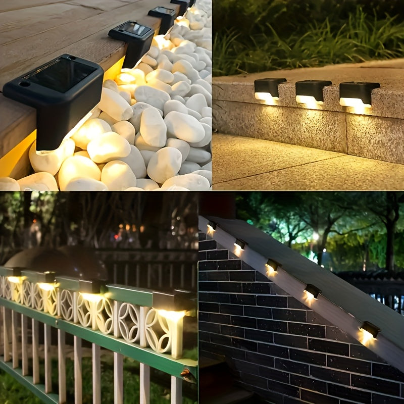 10 luces solares para jardín - Iluminación decorativa para exteriores, pasillos, terrazas y cercas con sensor, portátiles, semienterradas, batería de níquel, 600mAh, ambiente festivo, luz para escalones | Iluminación exterior moderna | Energía solar