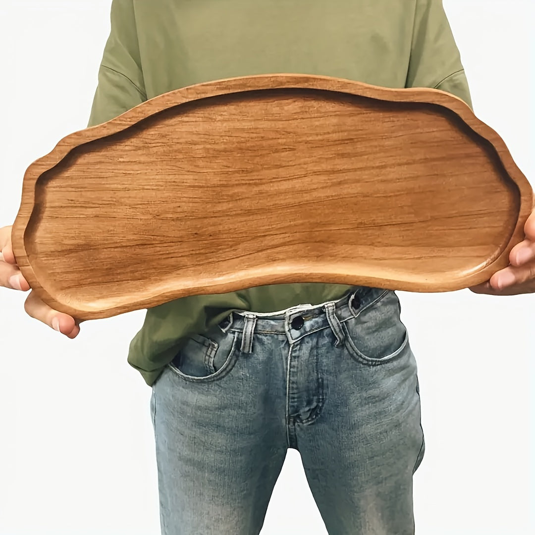 Bandeja de Servir de Madera con Nube Arcoíris Chic - Versátil para Postres, Frutas, Snacks y Bebidas - Perfecta para Navidad, Halloween y Fiestas