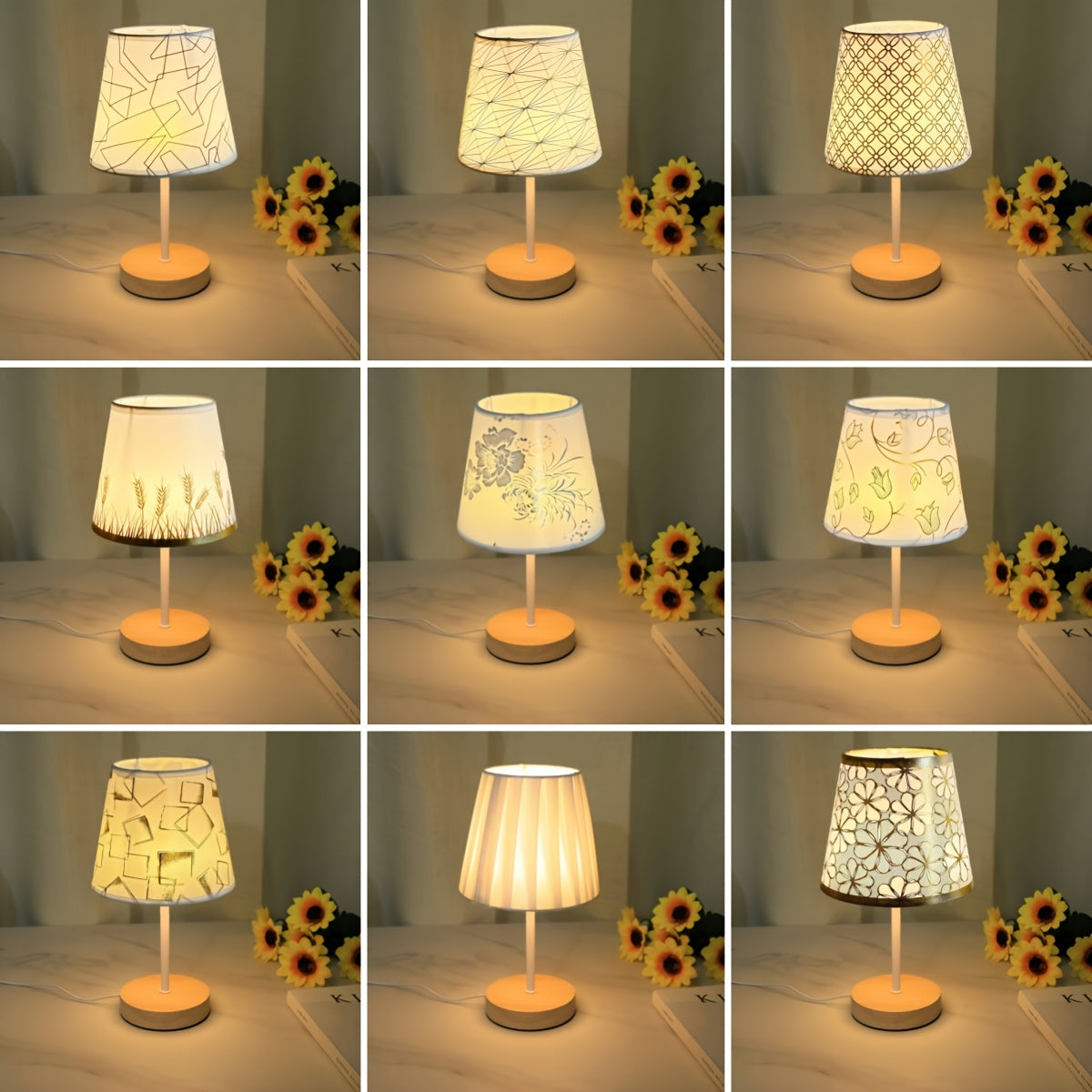 Lámpara de mesa LED minimalista moderna con base de madera - Iluminación cálida y ahorro de energía, adecuada para dormitorio, sala de estar o habitación de adolescentes, alimentada por USB, control de interruptor, iluminación cómoda | Diseño de lámpara