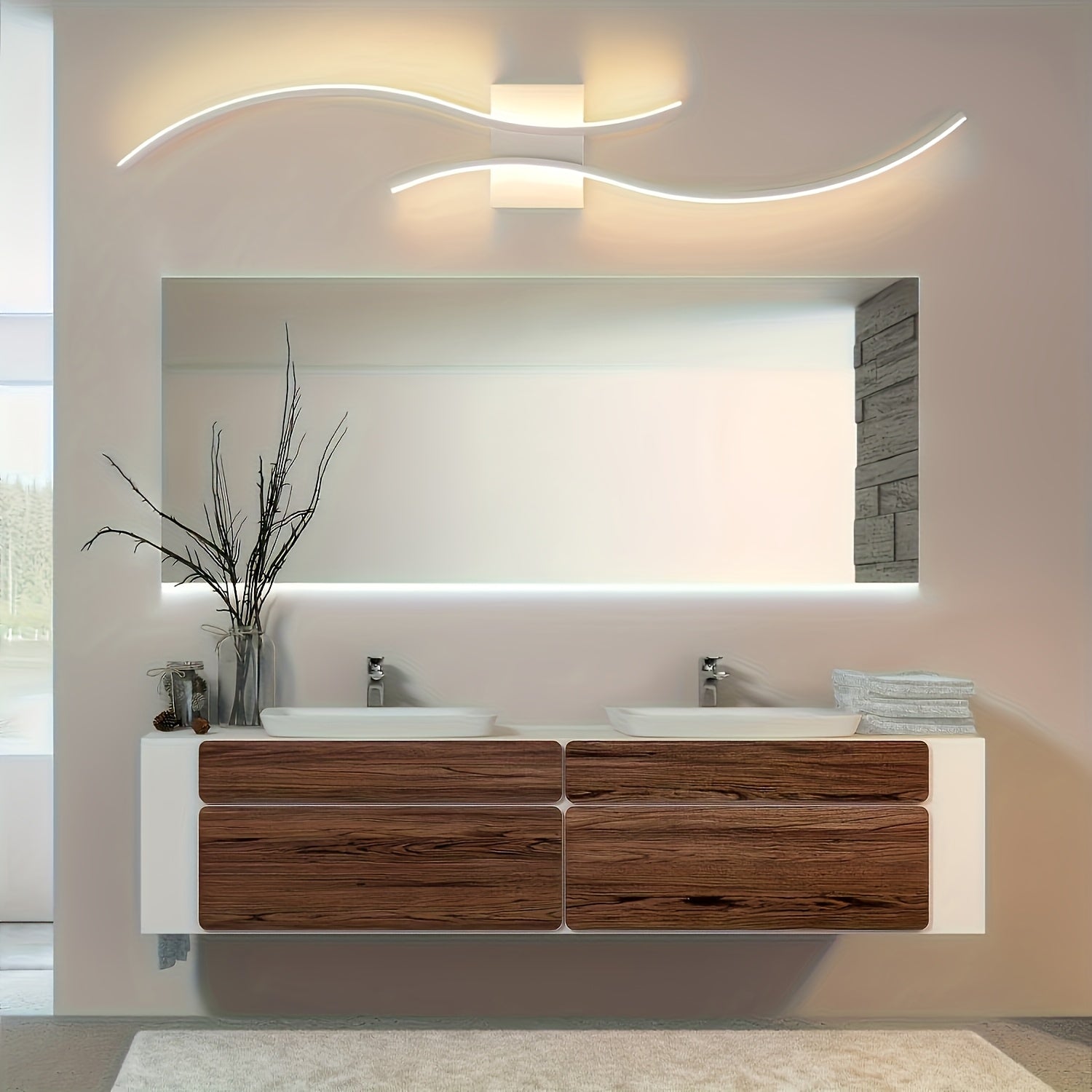 1 Lámpara de Pared LED con Diseño Moderno Ondulado - Iluminación Semiempotrada con Pantalla Metálica Desmontable, Ideal para Salas, Dormitorios, Pasillos, Escaleras, Decoración del Hogar, Hoteles, Centros Comerciales y Espacios Comerciales, Incluye Herra
