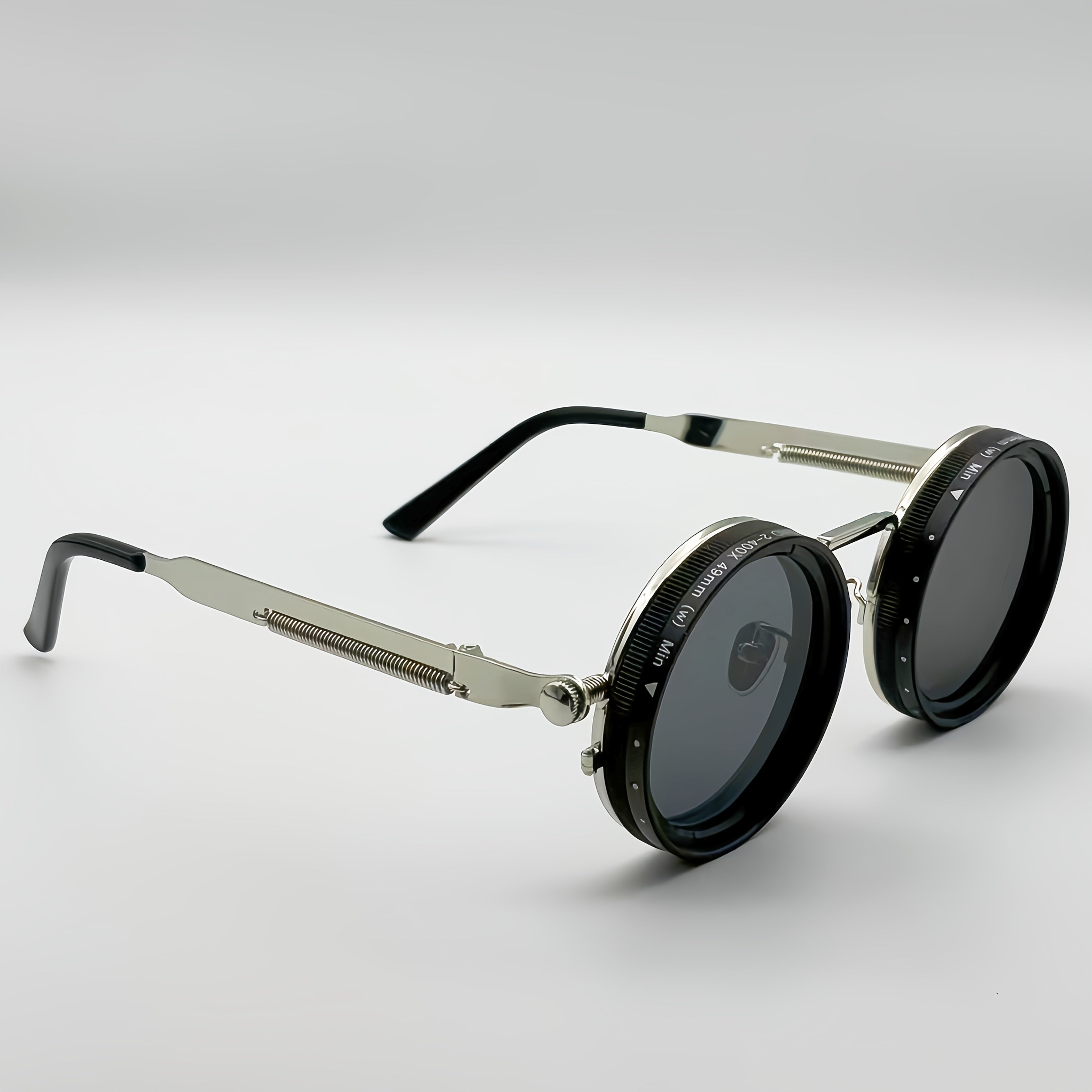 Lentes de moda con luz ajustable, ideales para diversas ocasiones, fiestas retro punk, festivales, para hombres y mujeres. Temporada de Pascua, graduación, Halloween, Navidad. Lentes de aluminio-magnesio, armazón de aleación, estuche y paño para limpiar