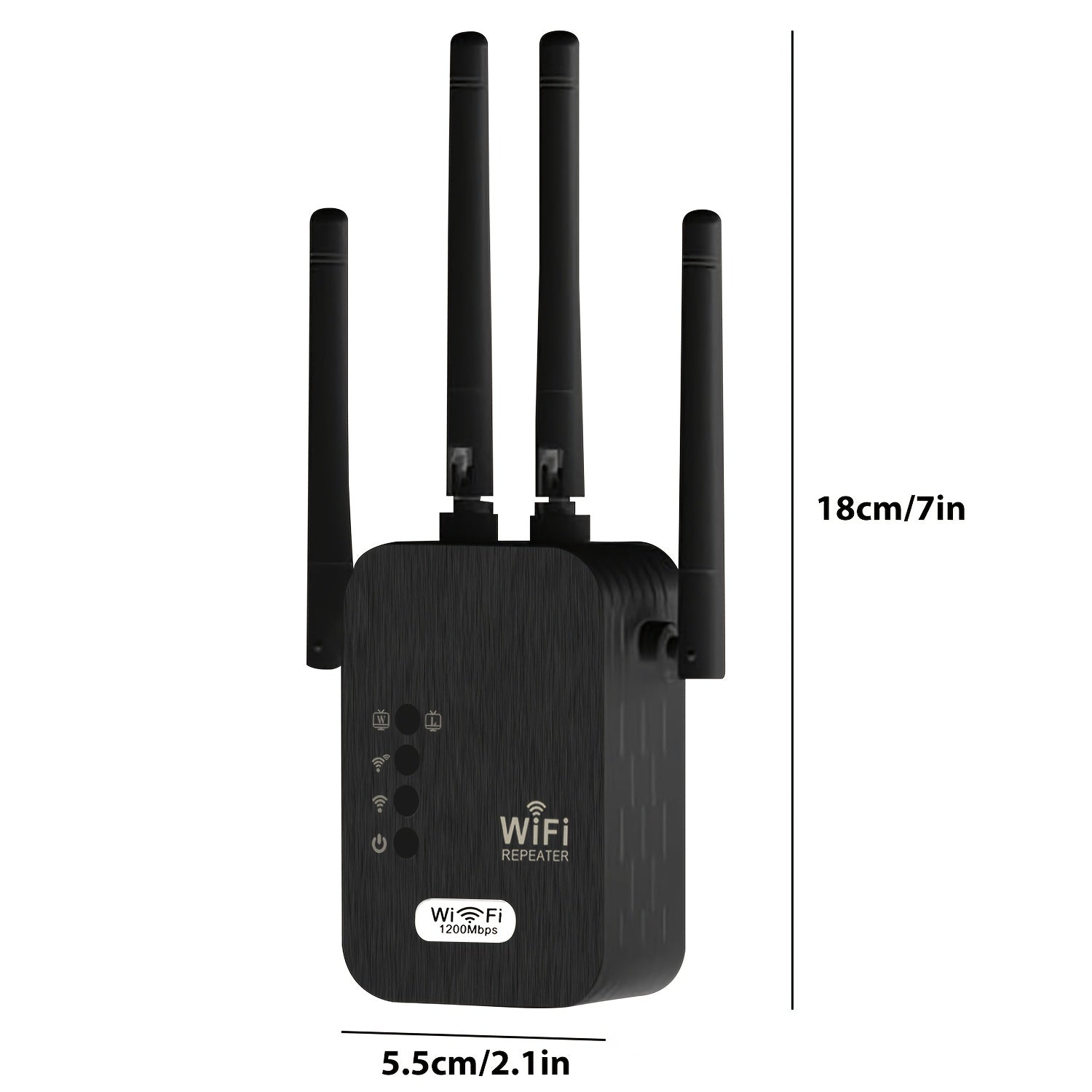 Repetidor de Wi-Fi, Extensor de Wi-Fi, Fortalecimiento de la Fuerza del Señal 2.4G, Amplia Cobertura, Superación de Limitaciones Espaciales, Configuración de Un Solo Click, Cobertura Integral, Rotación Flexible de la Antena, Intensidad de Señal Ajustable