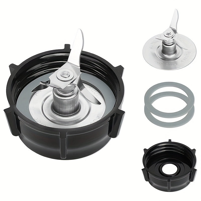 1 pieza, para Repuestos de Licuadora Oster, Hoja Trituradora de Hielo con Tapa de Base de Tarro y Dos Anillos de Goma de Sellado, Compatible con Accesorios de Licuadoras Oster Osterizer, Accesorios para Licuadoras