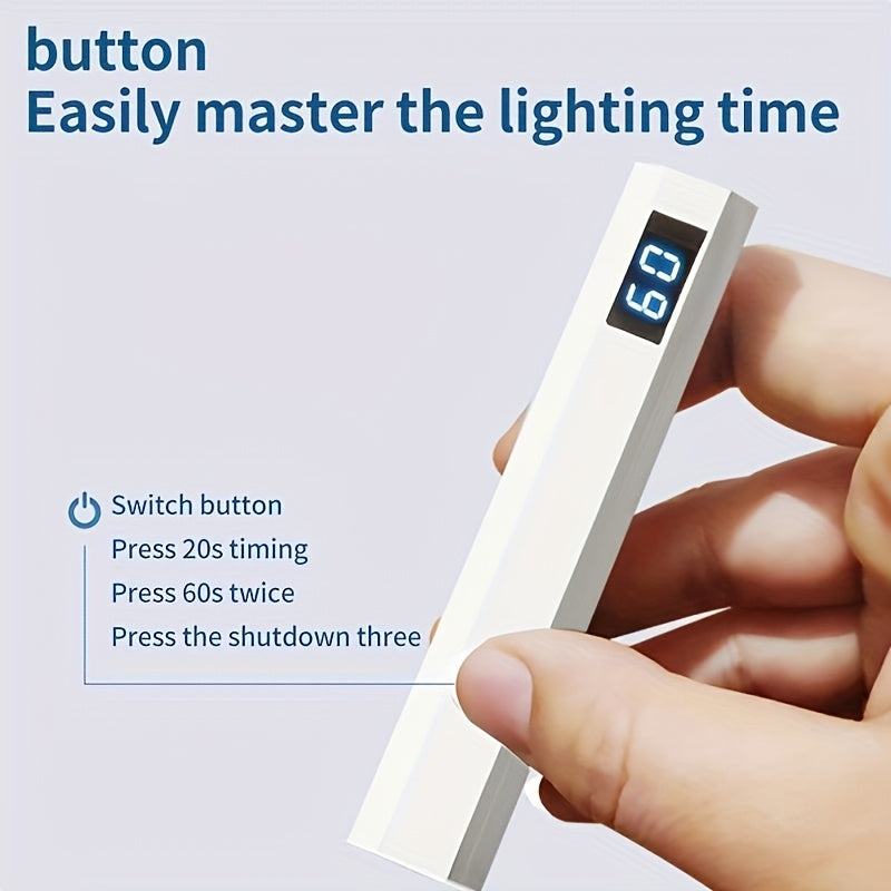 Luces de Uñas LED Recargables por USB con Pantalla Digital - Fijación rápida del gel y duradera, adecuadas para uso en casa y salones