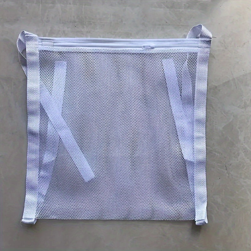 Bolsa para secadora, 1 unidad, con correas elásticas y cierre de cremallera, malla para lavar zapatos y ropa, diseño rectangular de poliéster resistente, compatible con secadoras estándar, evita deformaciones y mantiene la forma, funda protectora para se