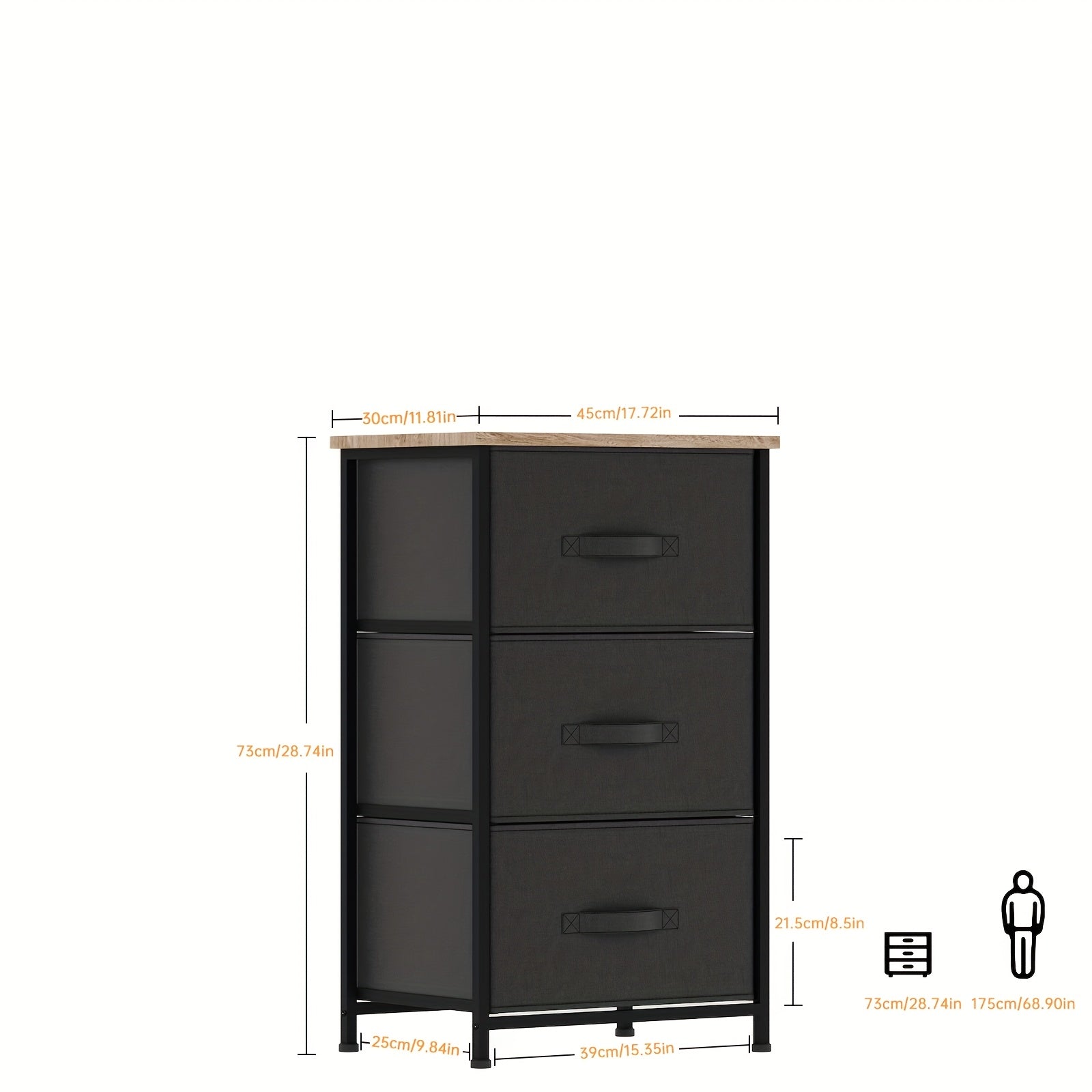 3-5 cajones de armario, caja de almacenamiento con estantes para ropa, estructura metálica y tablero de madera, almohadillas antideslizantes reforzadas, ideal para salón y pasillo
